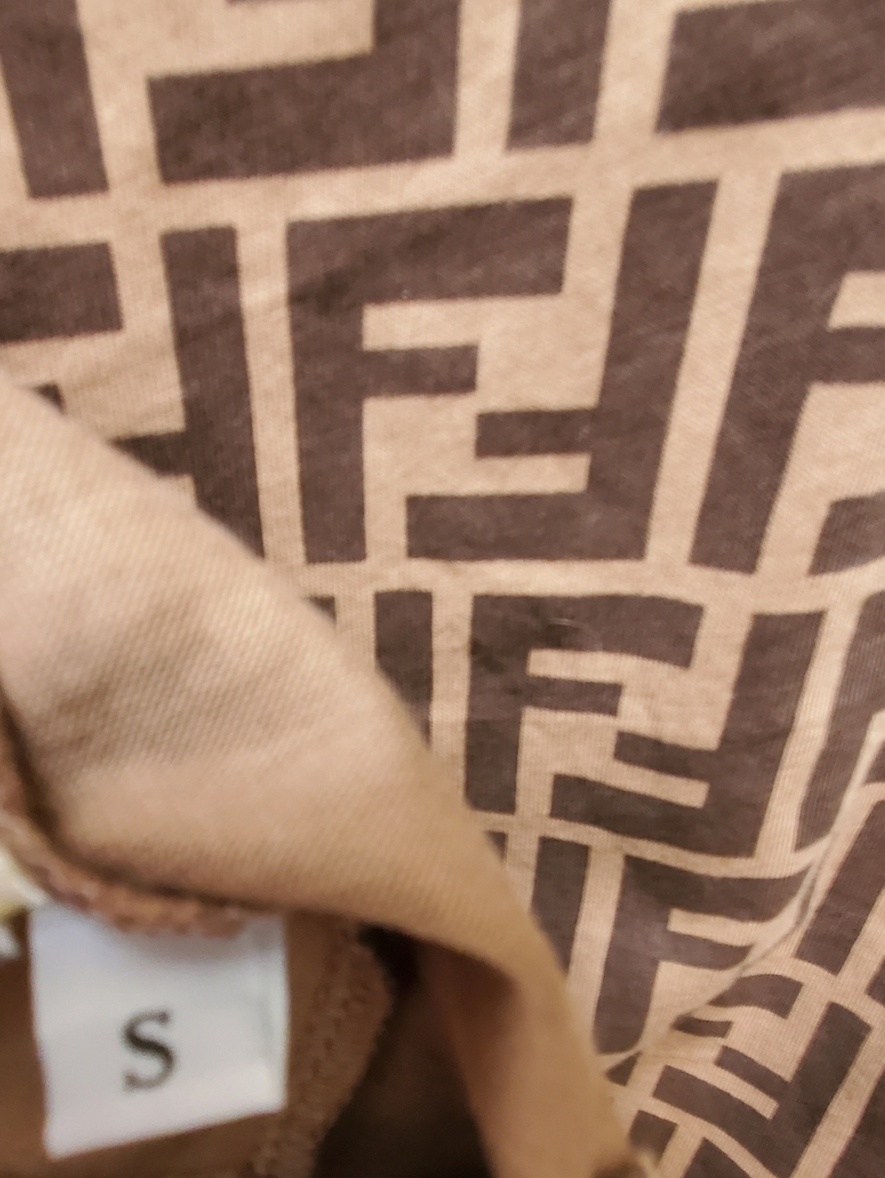Fendi × Fila Collab Brown Cotton Logo Made In Italy Short Sleeve Tshirt Sz Small - Picture 5 of 6